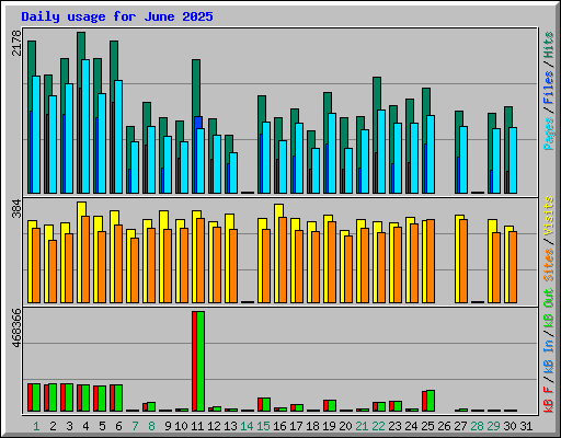 Daily usage for June 2025