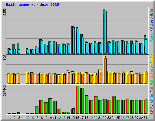 Daily usage for July 2025