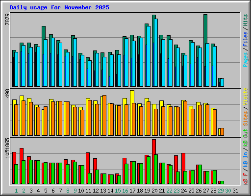 Daily usage for November 2025
