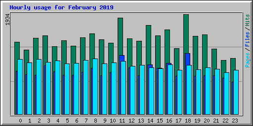 Hourly usage for February 2019