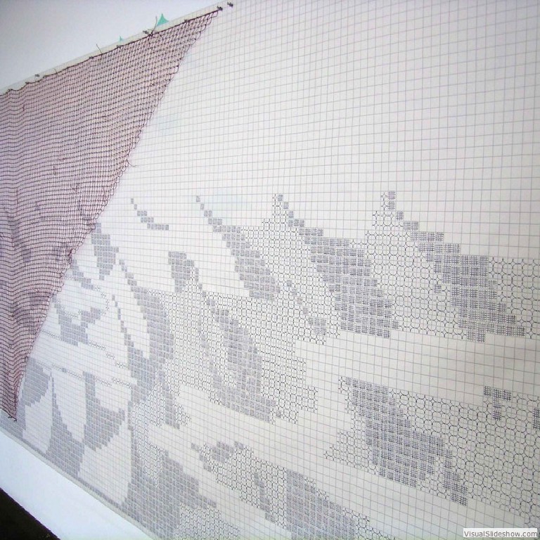 Nami Yamamoto work in progress / hand netting for 'Fogcatcher'