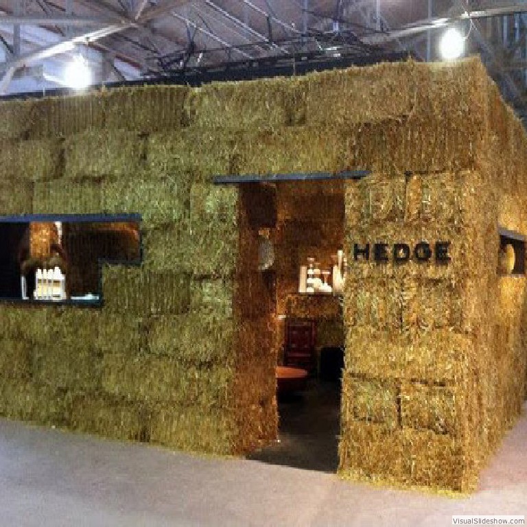 Rael San Fratello Architects Straw bale structure for Hedge Gallery at the 20/21 Design Show at Fort Mason. 2011